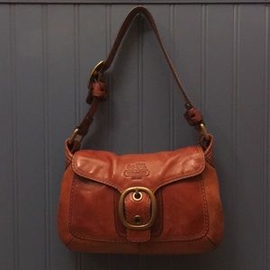 Coach brown leather shoulder bag